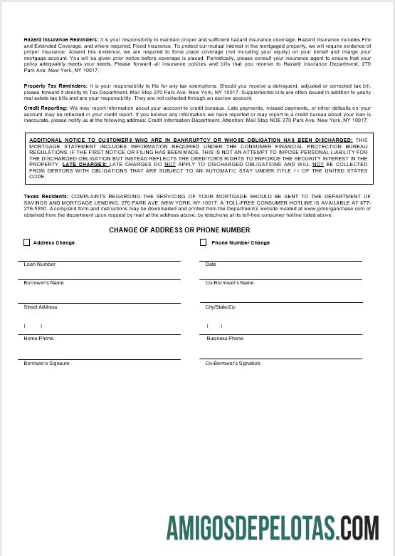 Declaração de hipoteca do JP Morgan Chase Bank dos EUA em formatos Word e PDF 3 baixar para verificação